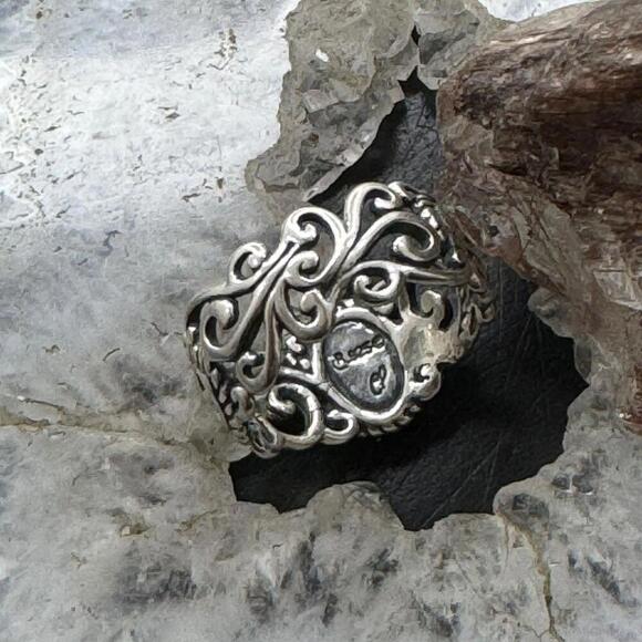 Carolyn Pollack Sterling Oval Opal Decorated Ring For Women with Size Variety - Picture 7 of 10